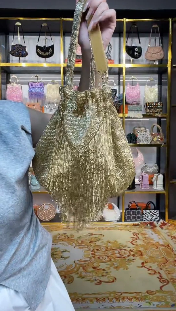 织物珠韵恒泽重工串珠手提包