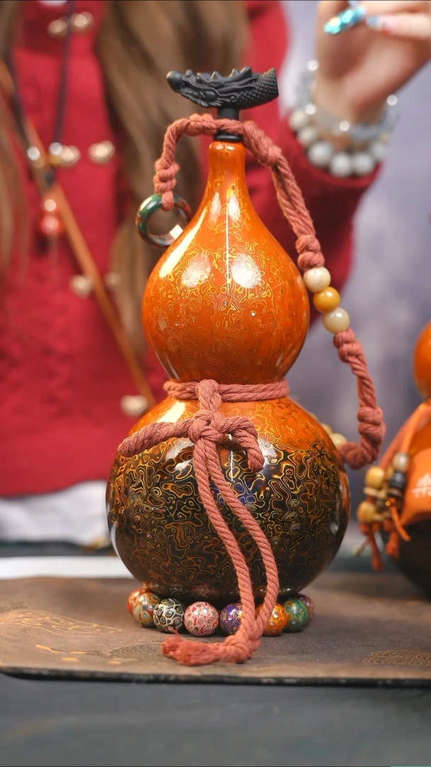 【闪购商品】WW242漆艺酒葫芦不包手串及旋转底座