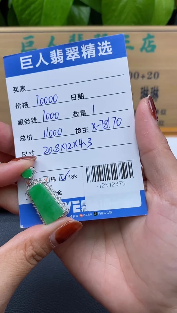 翡翠18K金镶嵌颈饰多人-12512375