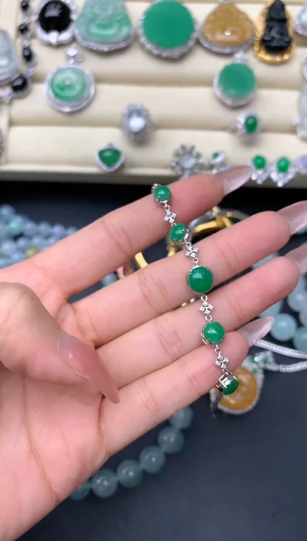 【闪购商品】翡翠手链18K金镶嵌281-中国好珍宝