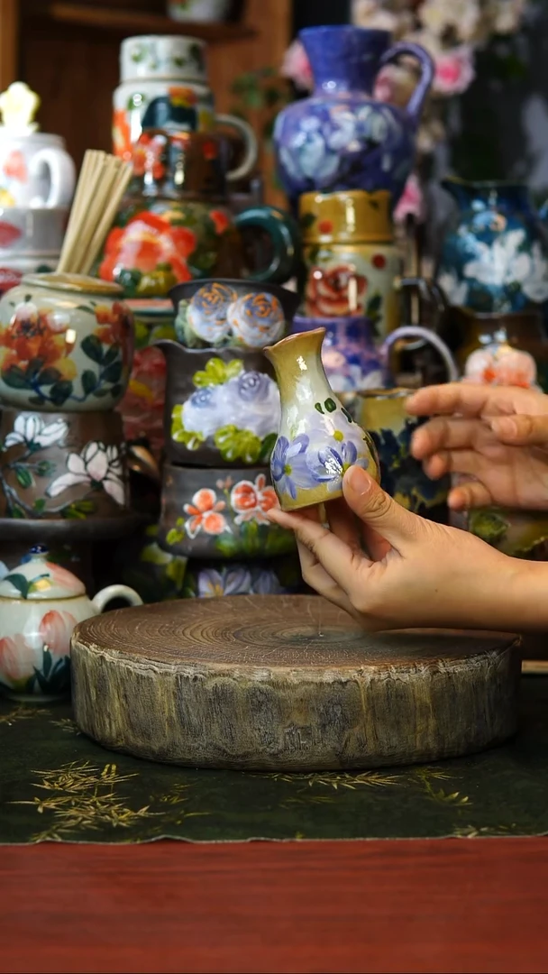 花瓶/杯子/碗4景德镇手工高温釉下彩