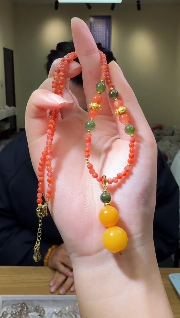 蜜蜡颈饰未镶嵌多样性发一件 306