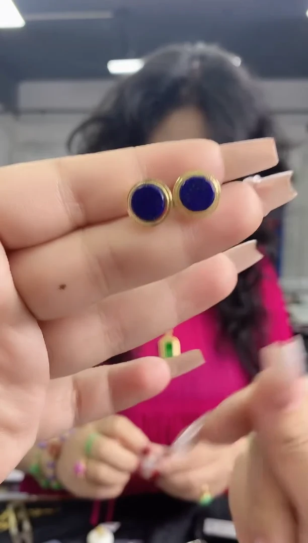 青金石未镶嵌耳饰多样性发其一颜色微差