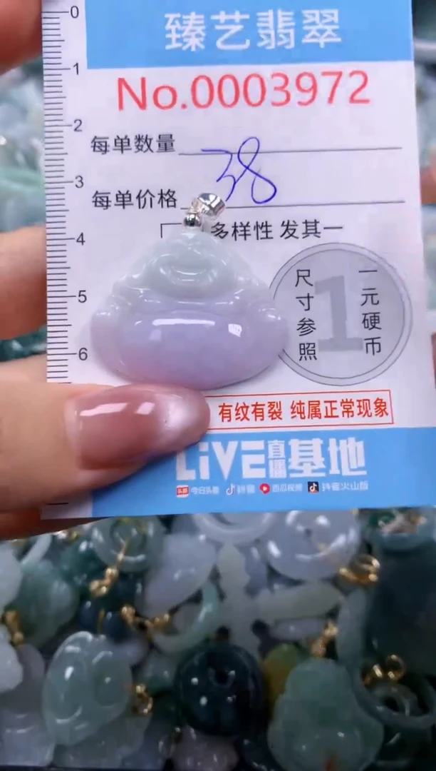 翡翠未镶嵌颈饰含绳0003972