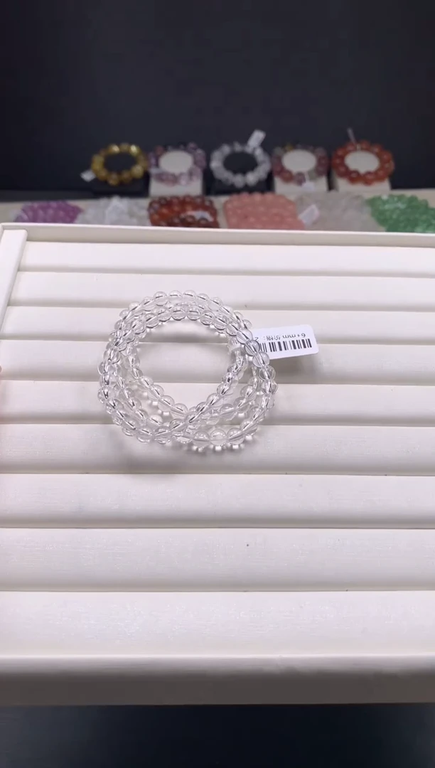 【闪购商品】水晶手链未镶嵌多样性发其一 6mm A74
