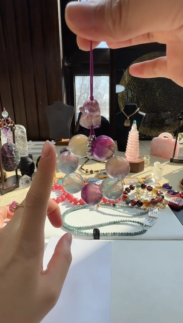 【闪购商品】烟晶手串银S925镶嵌精美手机链