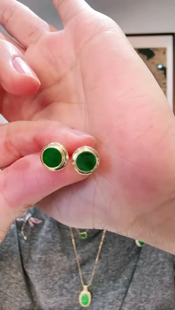 【闪购商品】翡翠颈饰银S925镶嵌耳饰