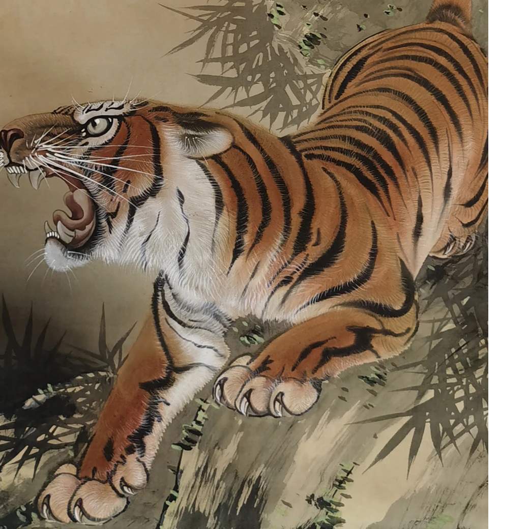 【辽拍】V250709-2-347《虎》（2.9平尺）绢本镜片 lj1209