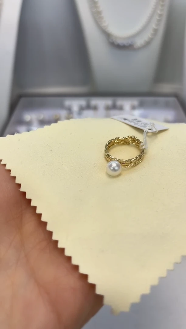 【闪购商品】淡水珍珠戒指18K金镶嵌顾客要求不镶嵌