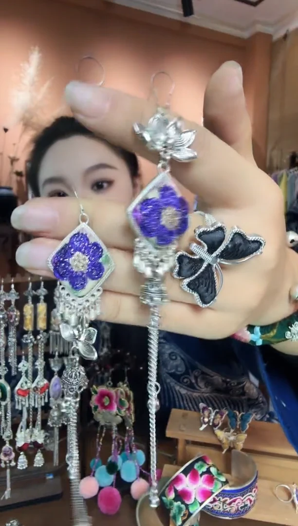刺绣纯手工民族风耳环