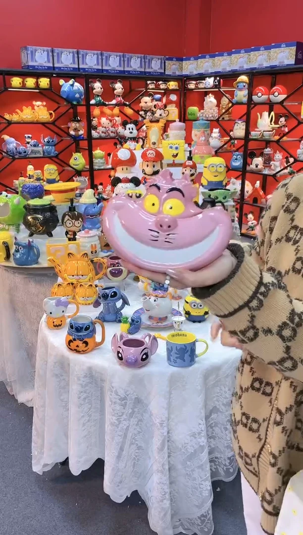 【闪购商品】.@@柴郡猫陶瓷小水壶