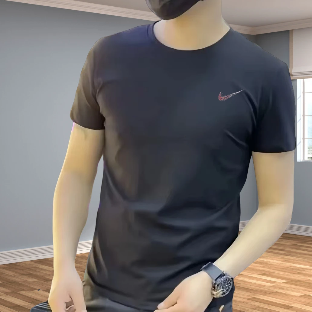 2025T恤短袖圆领夏季标准休闲上衣潮流简约男装高品质透气男士