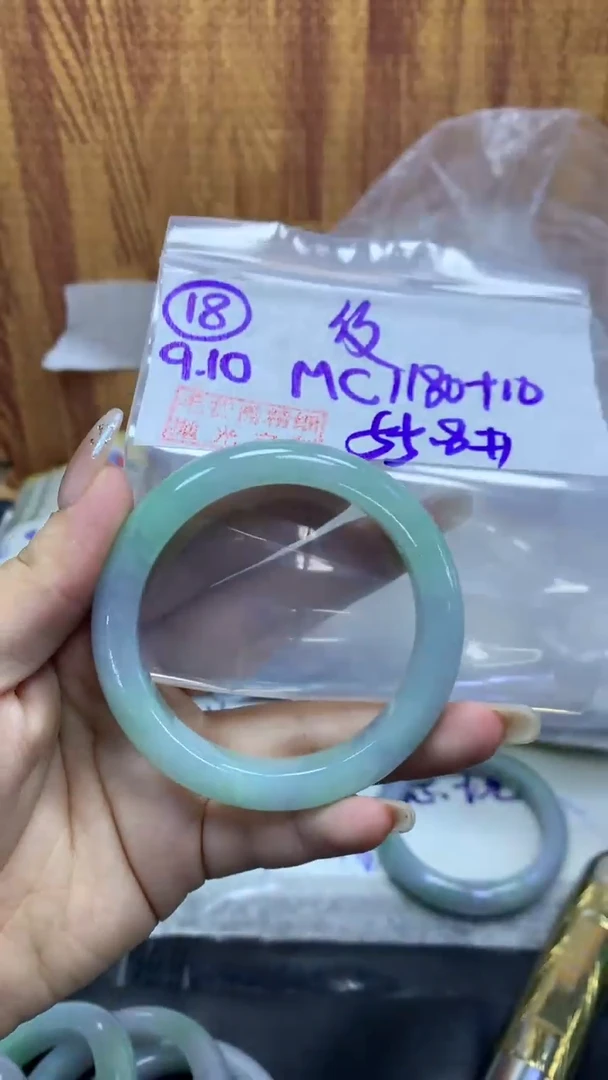 未镶嵌定制翡翠18手镯纹55.8+1180元+拍一发一