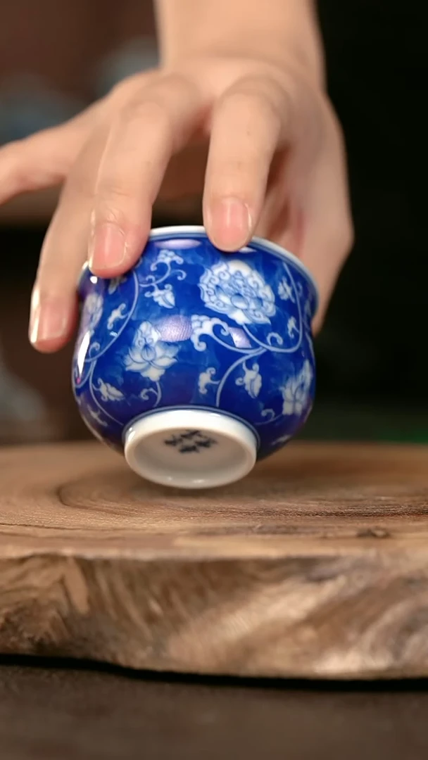 手绘手绘高温现代瓷 柴  冰莲小高炉杯90C