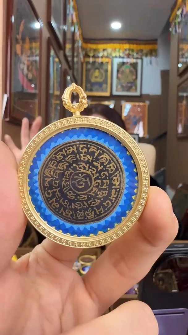 吊坠药师心咒-热贡纯手绘唐卡