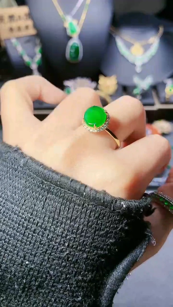 【闪购商品】翡翠戒指银S925镶嵌戒指