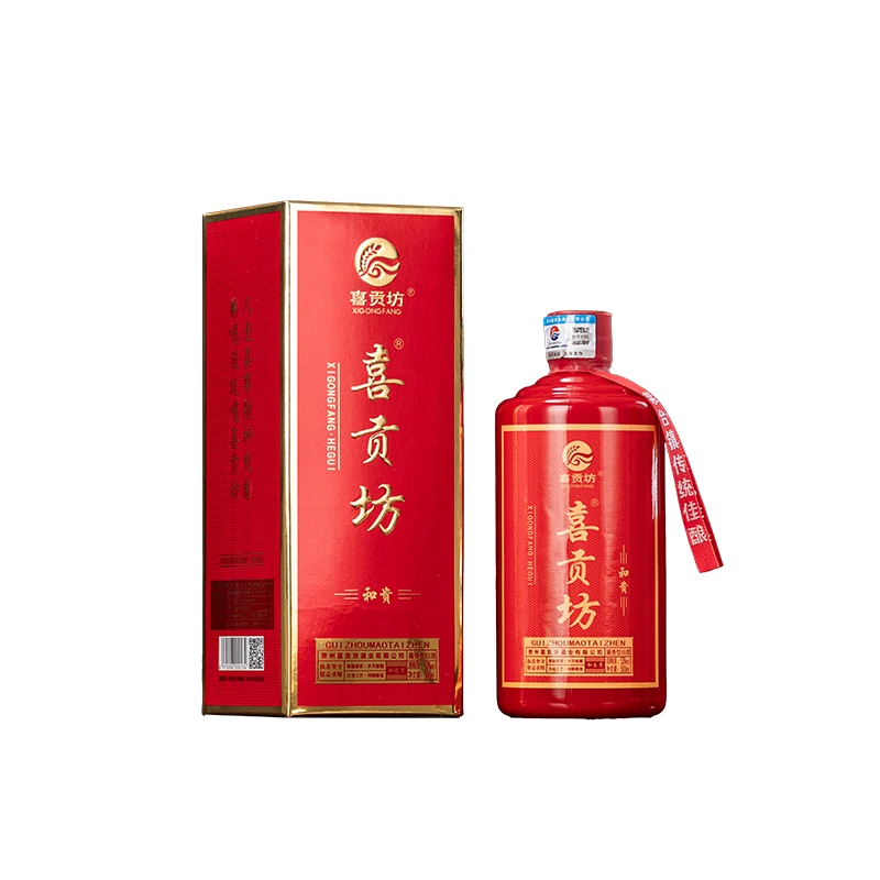 喜贡坊和贵纯粮酱香型白酒礼盒装53%Vol500ml