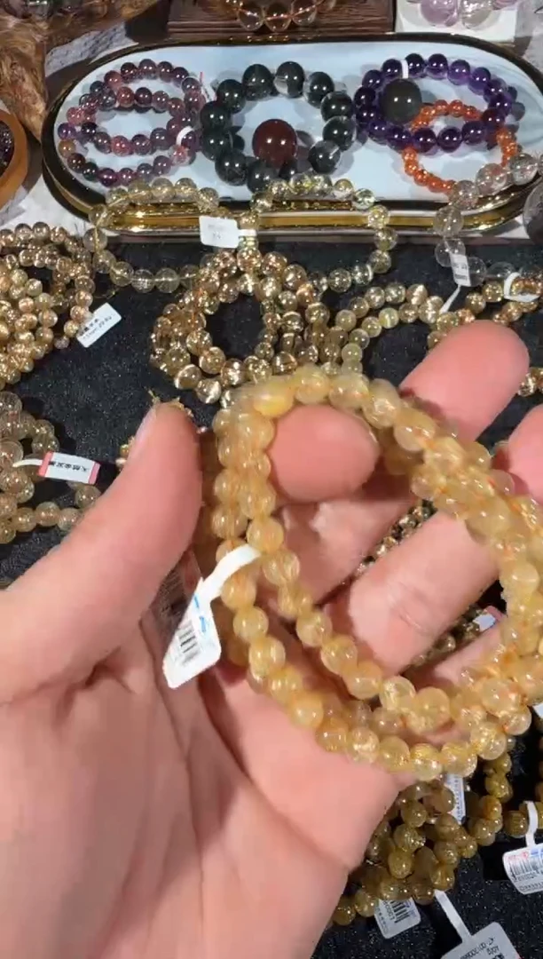 发晶摆件未镶嵌SJ-222金发晶多圈