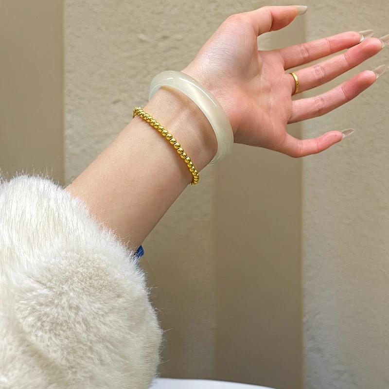 香槟金手镯体验精品款有正圈有圆条简约网红
