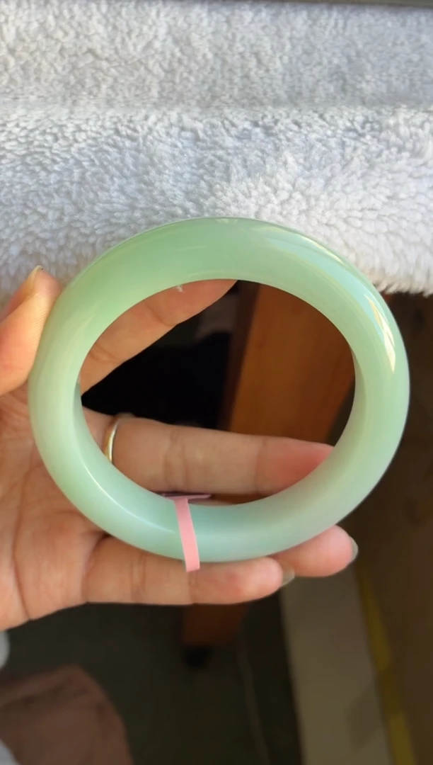 未镶嵌手镯翡翠（高货 闭眼买）满色0毛孔结构甜果绿35号