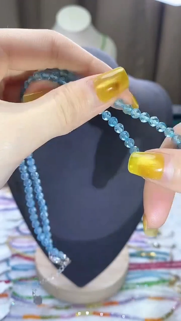 【闪购商品】海蓝宝石颈饰银S925镶嵌诗宁甄选珠宝SYZB37