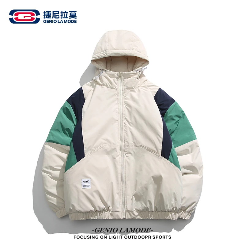 【敖瑞鹏代言】冬季新款棉衣男士潮流拼接百搭棉服户外保暖外套男款