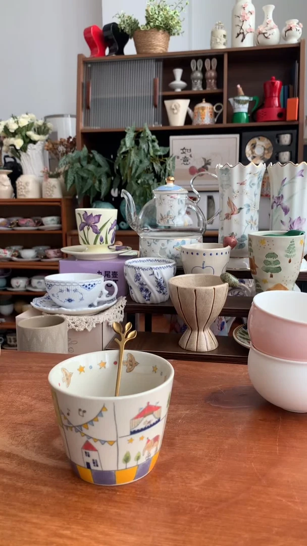 瓷【马戏团】猪口 杯【送勺】