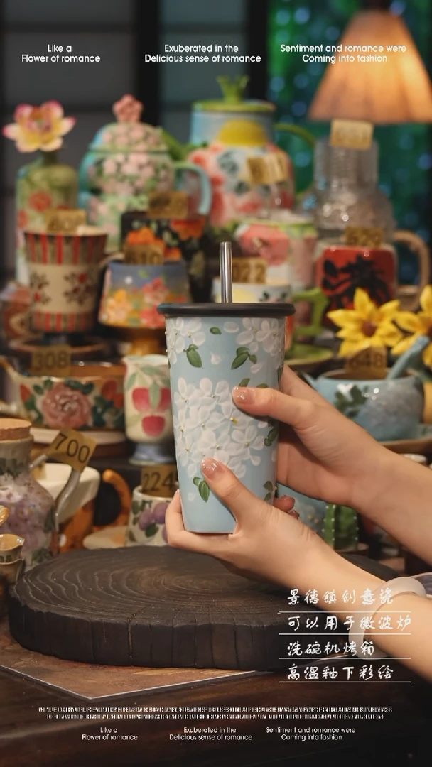 陶瓷景德镇高温釉下彩手工手绘款式