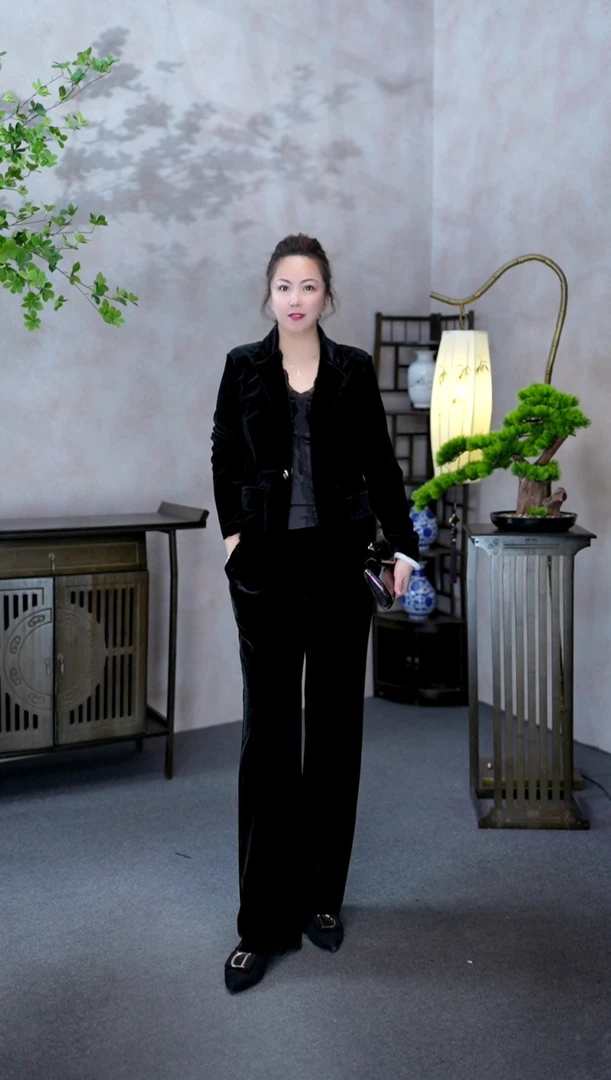 【MIAOCI】W8805新品时尚百搭显瘦休闲丝绒西服外套