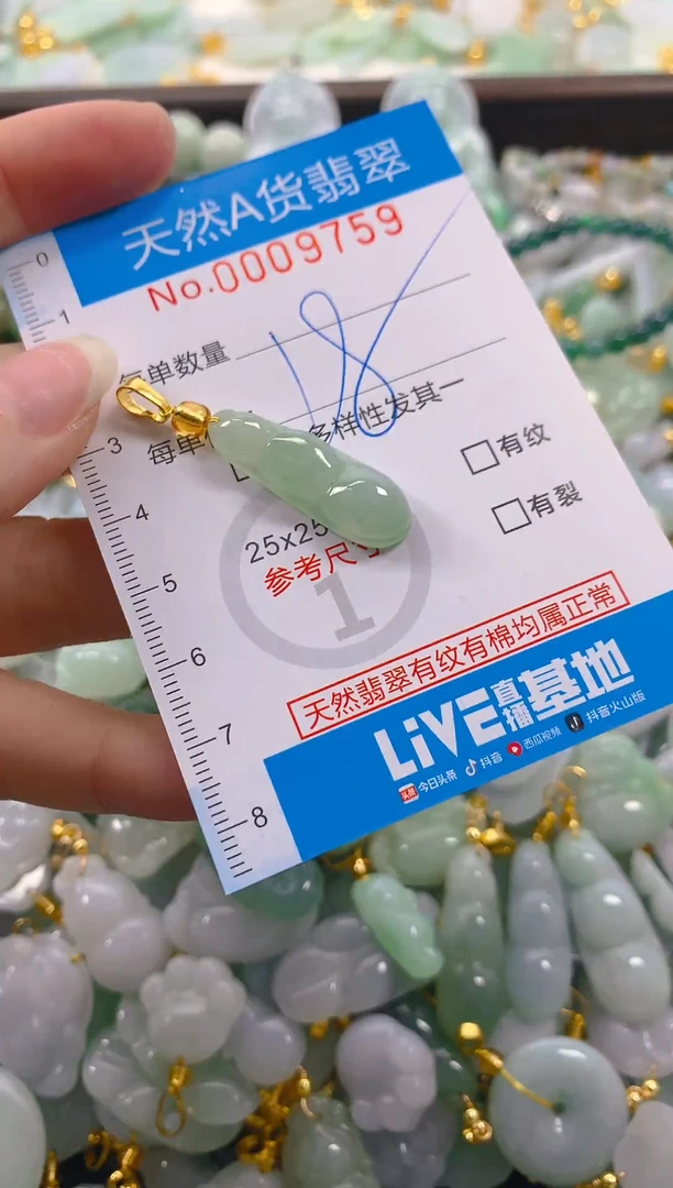 颈饰未镶嵌翡翠净货挂件-9759