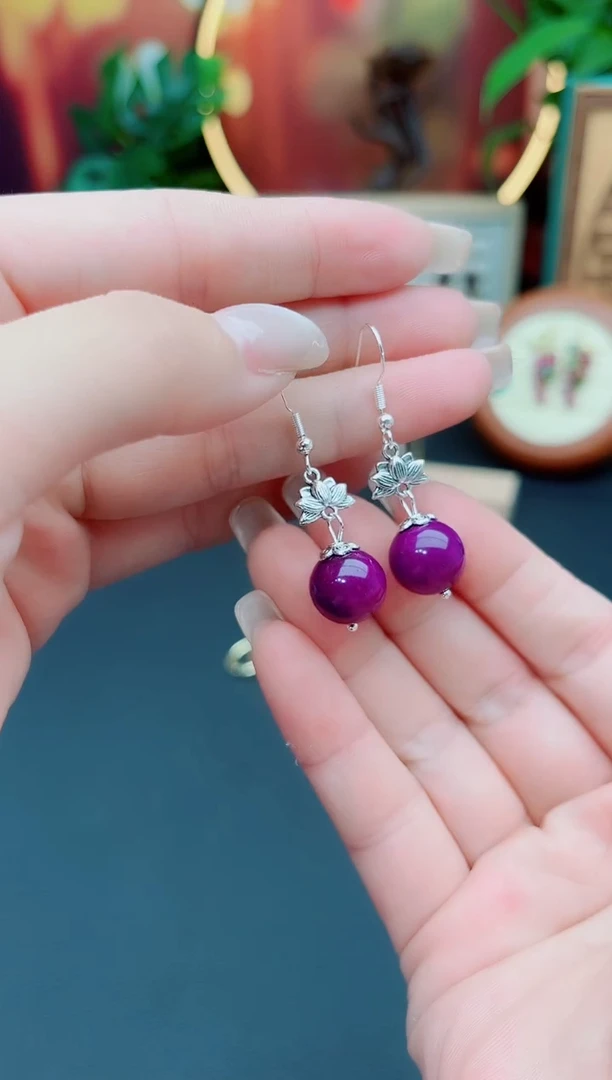 玛瑙/玉髓耳饰银S925镶嵌b04000