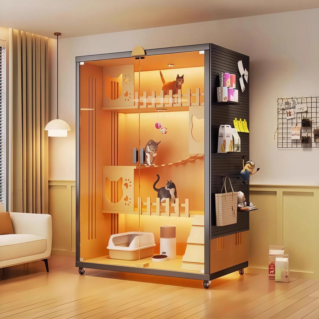 窦仕妮猫别墅家用室内豪华猫屋展示玻璃豪华超大自由空间透气猫窝