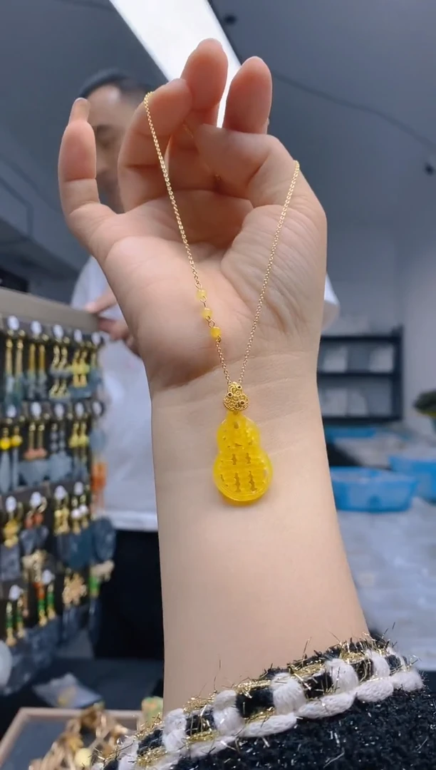 【闪购商品】翡翠耳饰合金074翡翠锁骨链