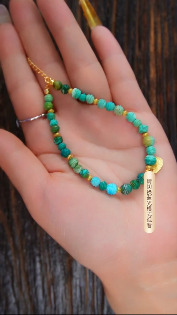 银S925镶嵌绿松石手链多样性发货一件