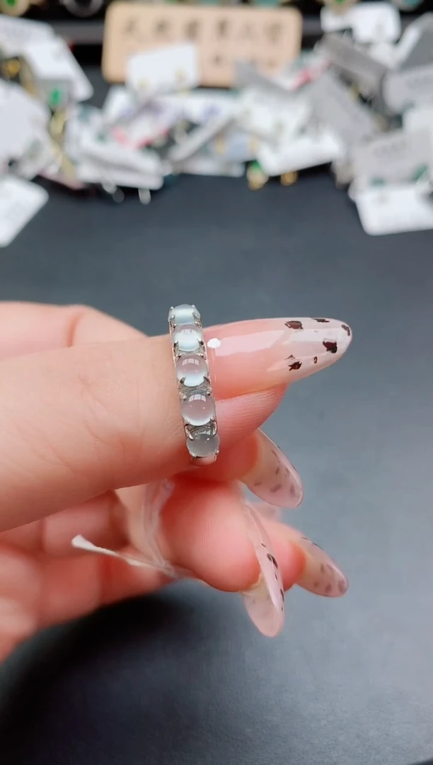 银S925镶嵌戒指翡翠1