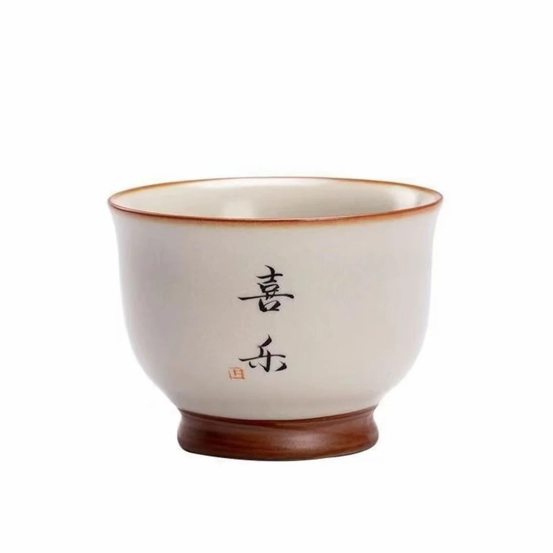 22茶具瓷器【闪购名称】平安喜乐高端汝窑个人自用主人杯