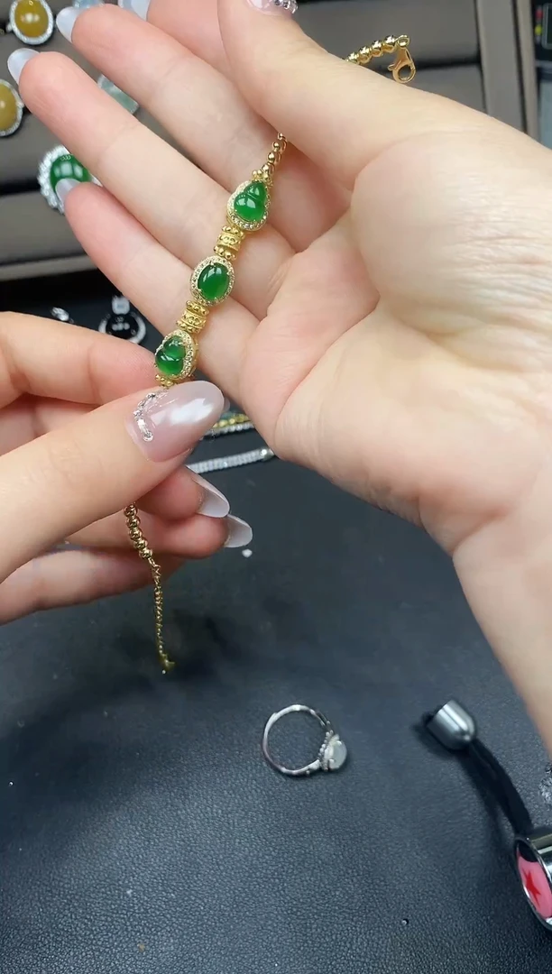 银S925镶嵌戒指翡翠483735