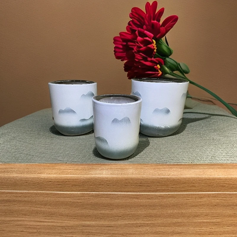 陶瓷花盆特大口径简约现代设计中国风山水圆口款