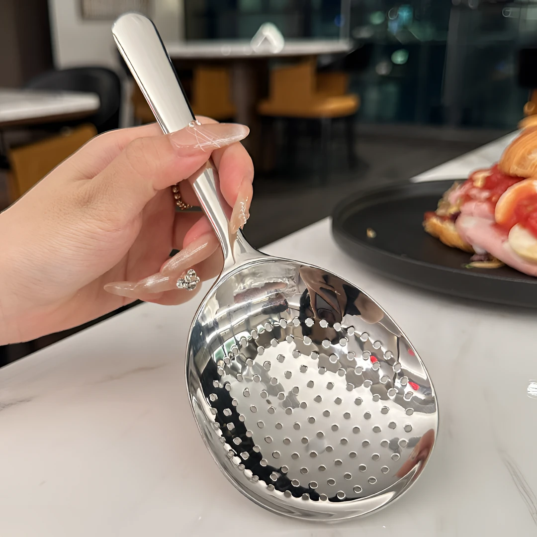厚皮橙同款 鹅蛋勺304不锈钢漏勺花椒勺家用分餐捞勺大号公用汤勺