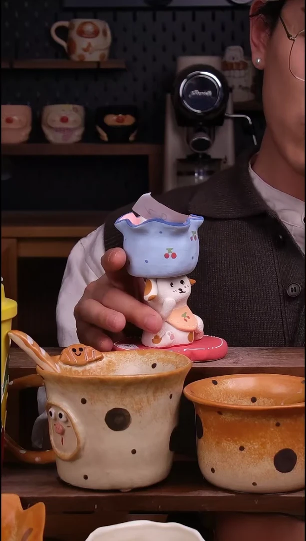 杯子陶景德镇可爱设计师款陶瓷82