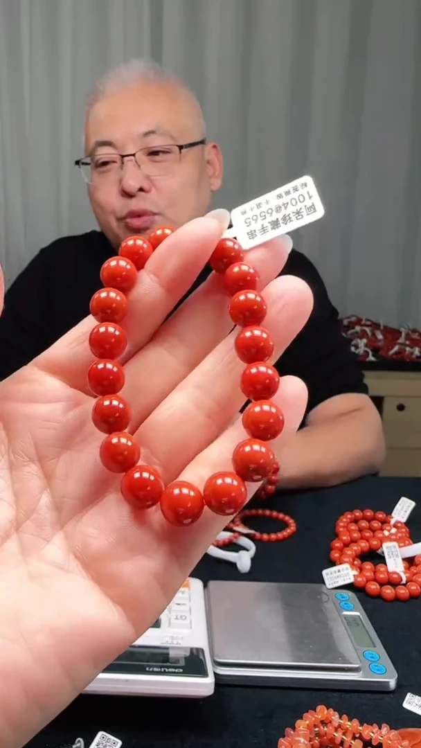 未镶嵌多样性发一件南红玛瑙【高货】柿锦红10mm保山圆珠单圈