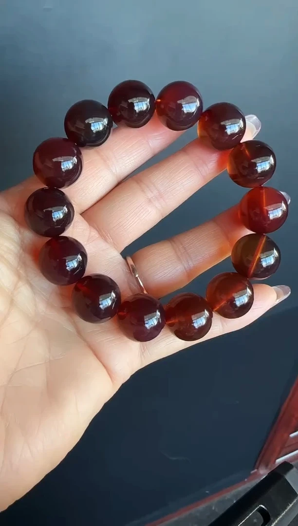 手串琥珀未镶嵌#13缅甸琥珀紫罗兰手串16mm