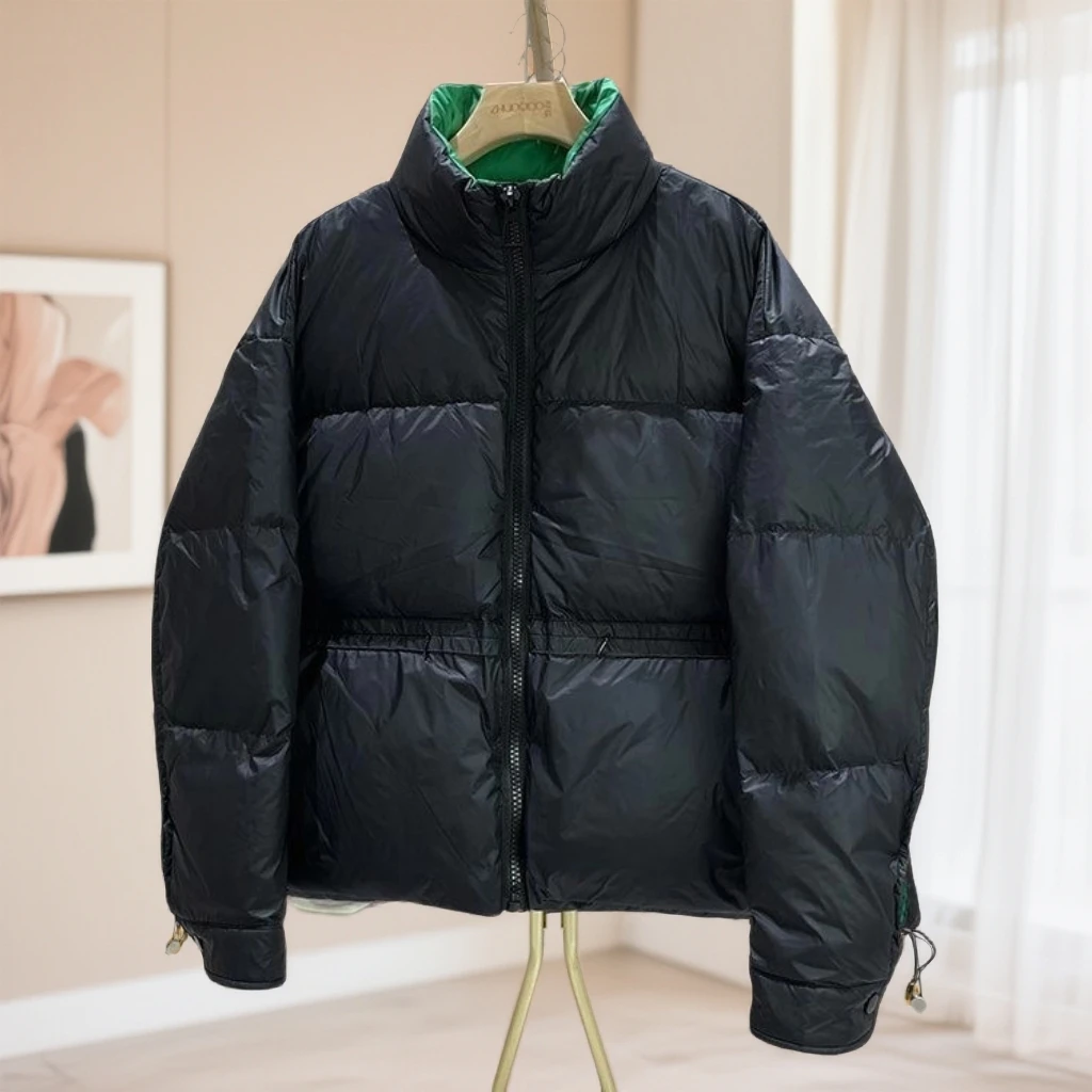 时尚宽松女短款百搭冬季新款小个子加厚立领面包服外套潮保暖黑色