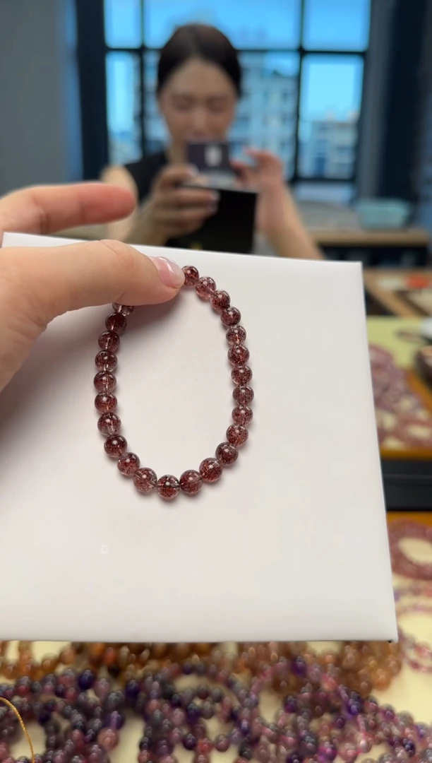 未镶嵌手串水晶典藏级爆闪暗夜玫瑰6mm 多样性发一