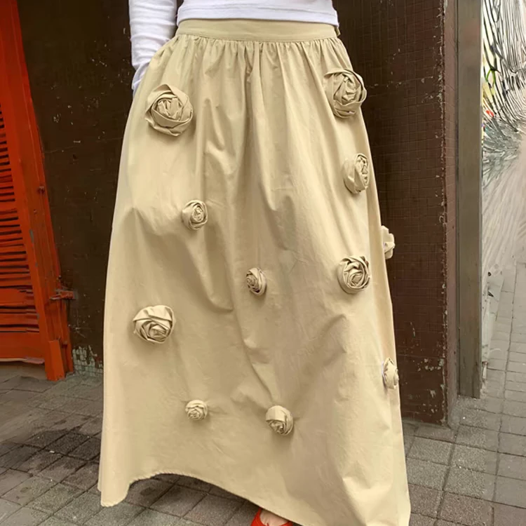 〖猫姐衣橱〗春夏新款一路生花极简风摆款半身长裙99118