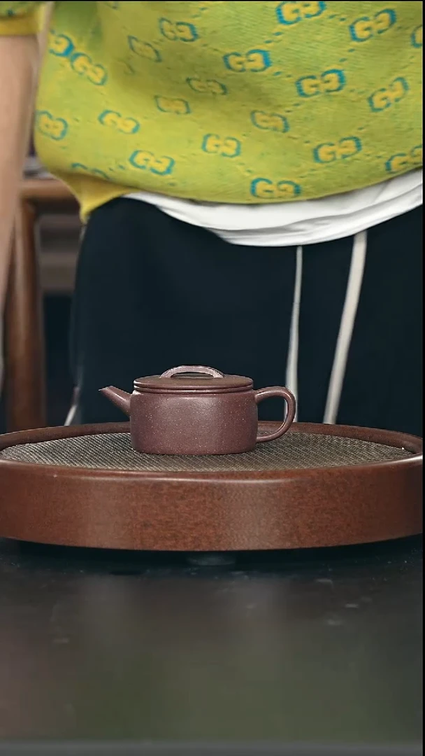茶壶紫砂汉瓦-千禧紫泥-全手工无添加-150cc
