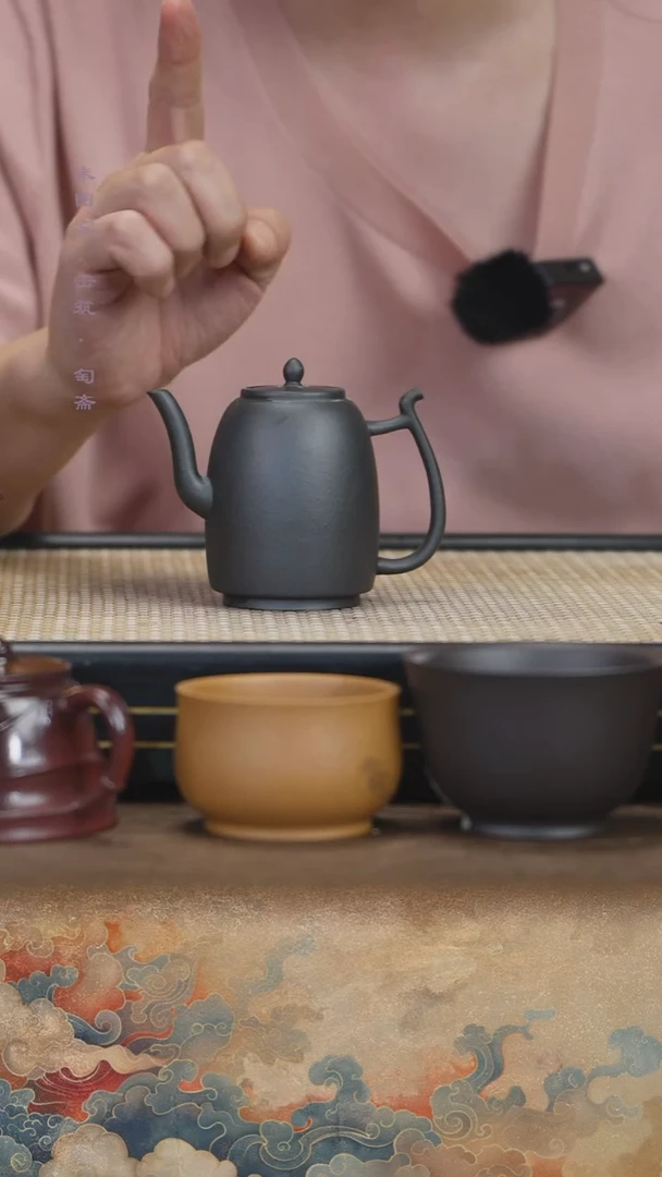 茶壶紫砂柴烧古渡乌泥执壶180cc