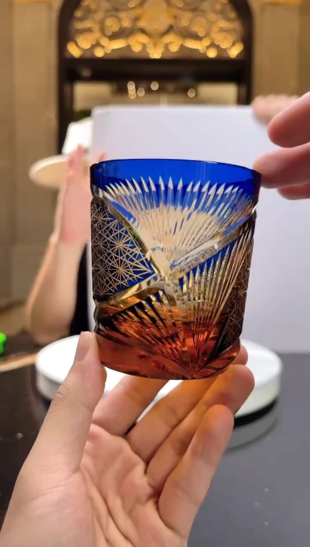 琉璃手工艺品AJ1216019冷饮刻花杯子