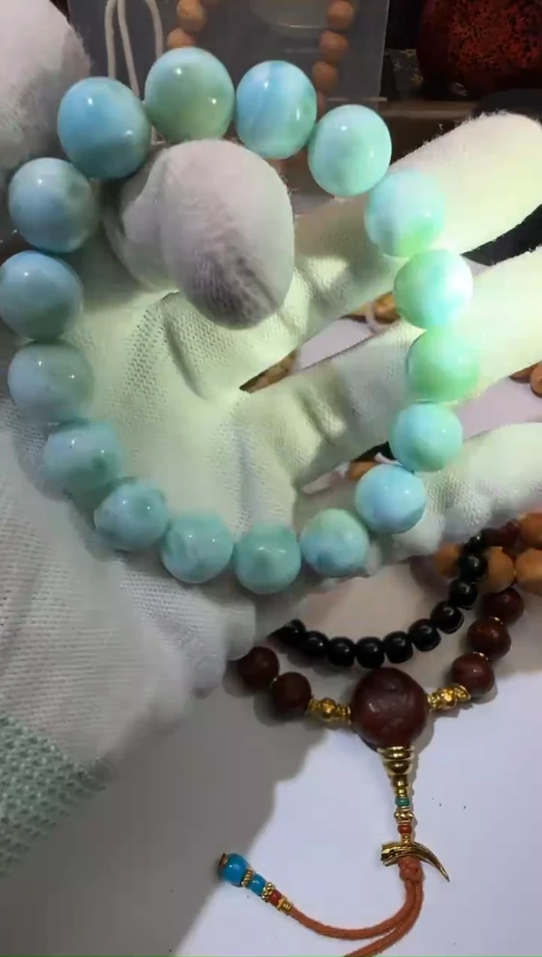 未镶嵌针钠钙石（海纹石）手串海纹石 手串