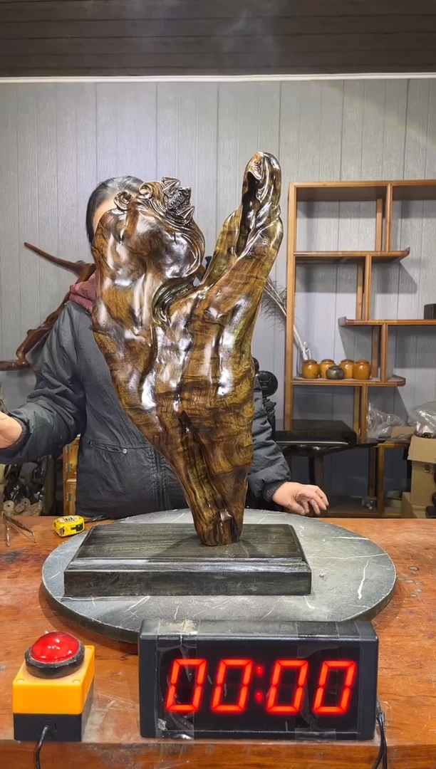 金丝楠海*阴沉木无相佛摆件